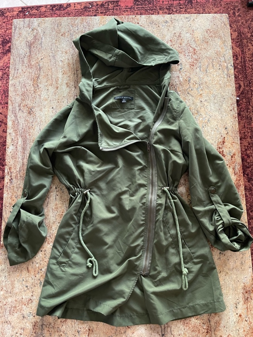 Haute Monde Olive Utility Hooded Jacket - Size Medium - Picture 3 of 6